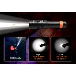 Καταδυτικός Φακός Led επαναφορτιζόμενος